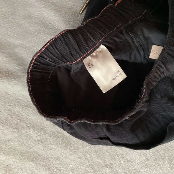 Anthropologie Pilcro The Cottage Corduroy Pant Pull-On Relaxed Tapered Navy Blue - Picture 10 of 15